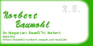 norbert baumohl business card
